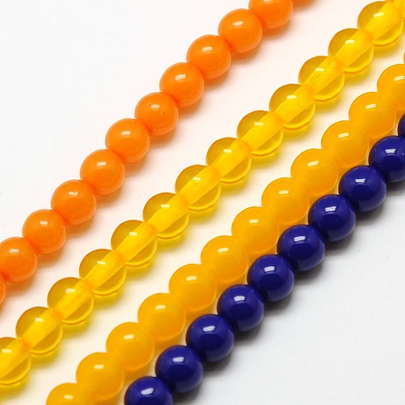 Imitation Amber Resin Round Beads Strands for Buddhist Jewelry Making