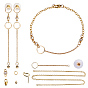 DIY Earring and Bracelets Making, with Brass Pendants, Brass Micro Pave Cubic Zirconia Links, Oval Brass Lobster Claw Clasps and Brass Ear Stud Component