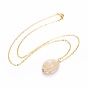 Cowrie Shell Pendants Necklaces, with Brass Cable Chains