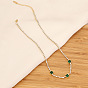 Stylish Stainless Steel Grand Emerald Necklace for Chic Lockbone Look - N1003