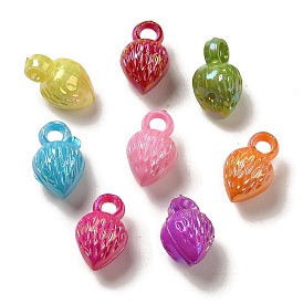 Plating Opaque Acrylic Pendants, AB Color, Strawberry