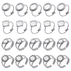 20 шт. 4 стили 304/201 фурнитура для открытых манжет из нержавеющей стали, настройка кольца