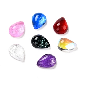 Electroplate Glass Cabochons, Teardrop