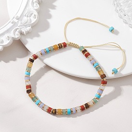 Браслеты из плетеных бусин с дисками из натуральных и синтетических смешанных драгоценных камней для женщин и мужчин