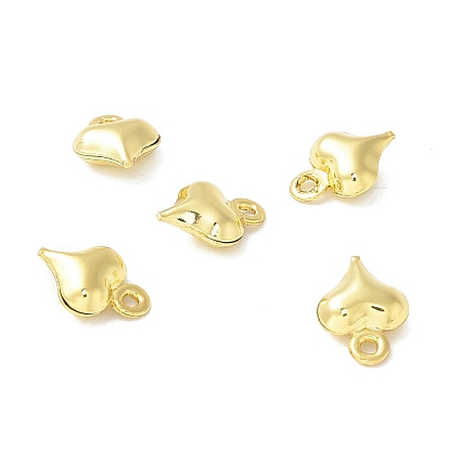 Accumuler pendentifs en laiton placage, plaqué longue durée, sans cadmium et sans nickel et sans plomb, charme coeur