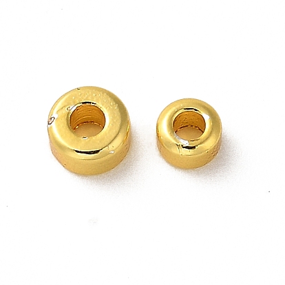 Rack Plating Brass Spacer Beads, Long-Lasting Plated, Flat Round