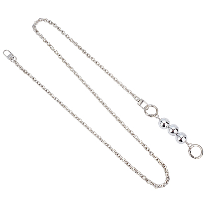 1Pcs Chain Bag Straps, Iron with Alloy and Electroplated Resin Imitation Pearl Purse Straps