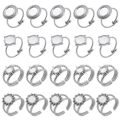 20 шт. 4 стили 304/201 фурнитура для открытых манжет из нержавеющей стали, настройка кольца