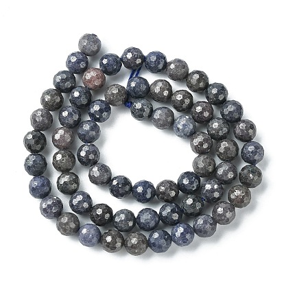 Natural Sapphire Beads Strands, Faceted, Round