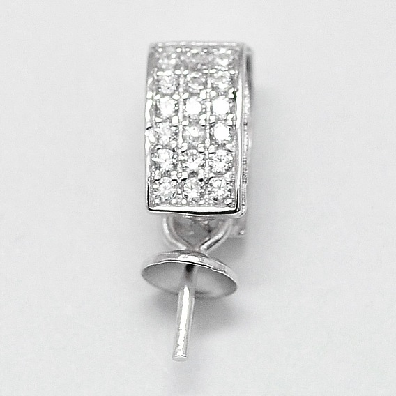 925 шкентель стерлингового серебра поручительств, с кубического циркония, за половину пробурено бисера