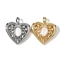 Натуральный белый оболочки подвески, подвески в форме сердца с латунными микропаве из прозрачных кубических цирконий