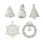 Подвески из сплава с рождественской тематикой, без кадмия и без свинца, платина