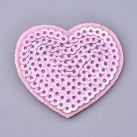 Computerized Embroidery Cloth Iron on/Sew on Patches, with Paillette, Costume Accessories, Appliques, Heart