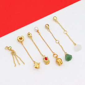 Retro sand gold small accessories diy hand string bracelet necklace beaded pendant good luck repeated jewelry Ruyi fish tail