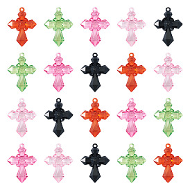 20 шт прозрачные акриловые подвески, крестик
