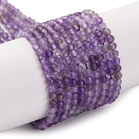 Natural Amethyst Beads Strands, Faceted, Round