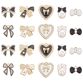 20 шт 10 стили подвески из сплава эмали, со стразами, разнообразные