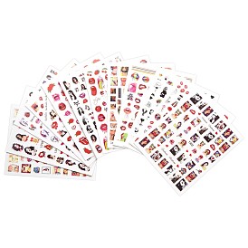 Nail Art Stickers Decals, with Self Adhesive, for Nail Tips Decorations, Valentine's day Themed