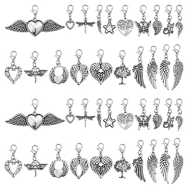 40шт 20 стили крыла сплав подвески украшения, Сплав с застежками когтя омара