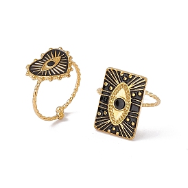 Кольцо-манжета с энелевым конским глазом, золотые украшения 304 из нержавеющей стали для женщин