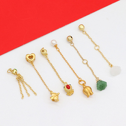 Retro sand gold small accessories diy hand string bracelet necklace beaded pendant good luck repeated jewelry Ruyi fish tail
