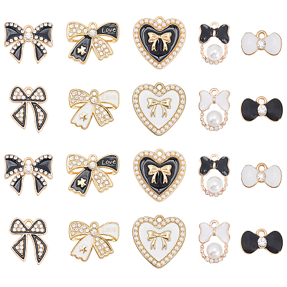 20 шт 10 стили подвески из сплава эмали, со стразами, разнообразные