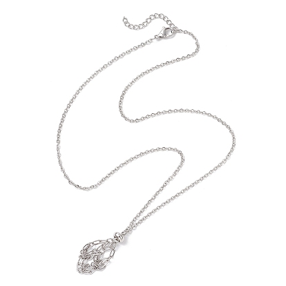 304 изготовление ожерелий-мешочков из нержавеющей стали для самородков драгоценных камней, с карабин-лобстерами 