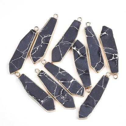 Electroplate Gemstone Pendants, with Iron Findings, Sword, Golden