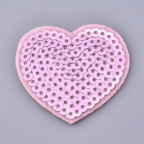 Computerized Embroidery Cloth Iron on/Sew on Patches, with Paillette, Costume Accessories, Appliques, Heart
