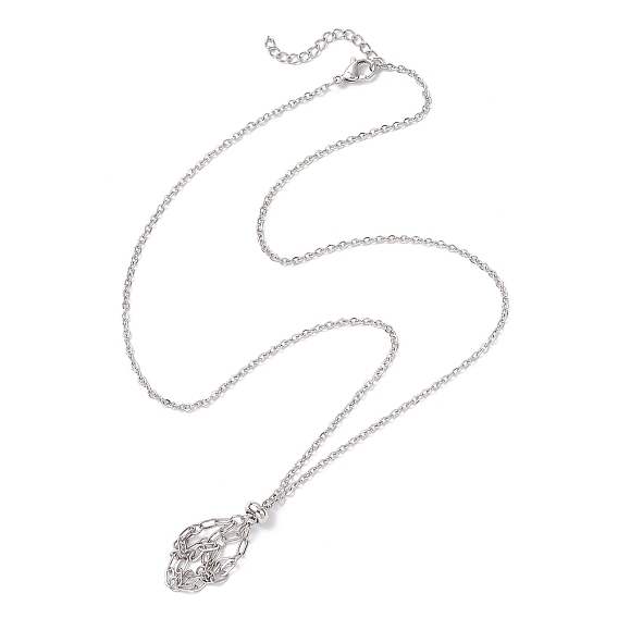 304 изготовление ожерелий-мешочков из нержавеющей стали для самородков драгоценных камней, с карабин-лобстерами 