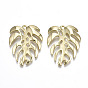 Rack Plating Alloy Pendants, Cadmium Free & Lead Free, Leaf