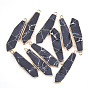 Electroplate Gemstone Pendants, with Iron Findings, Sword, Golden