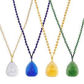 4 шт. 4 стили стеклянные рельефные подвески Гуаньинь для мужчин