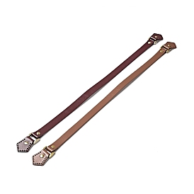 Arrow End Cowhide Leather Sew On Bag Handles, with Alloy Findings, Bag Strap Replacement Accessories