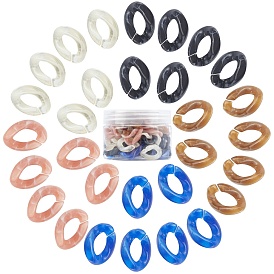 Gorgecraft Acrylic Linking Rings, Quick Link Connectors, For Curb Chains Making, Imitation Gemstone Style, Twist