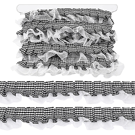 Ruban de dentelle en polyester de plusieurs mètres, motif écossais, pour les accessoires vestimentaires
