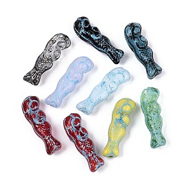 Стеклянные бусины с рисунком русалки