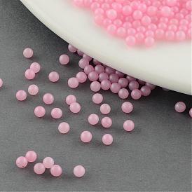 ABS Plastic Imitation Pearl Beads, Matte Style, No Hole, Round