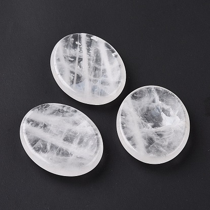 Oval Natural Quartz Crystal Thumb Worry Stone for Anxiety Therapy