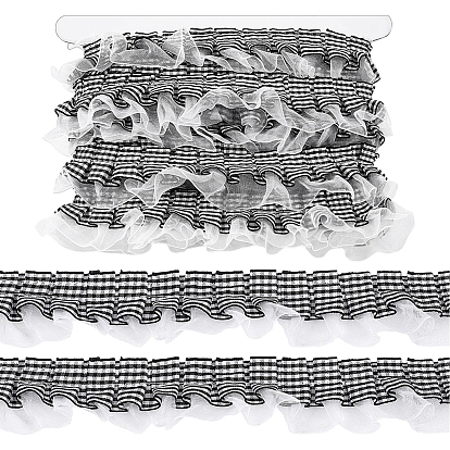 Ruban de dentelle en polyester de plusieurs mètres, motif écossais, pour les accessoires vestimentaires