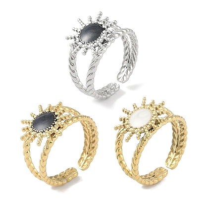 Ионное покрытие (ip) 304 эмалированные кольца на манжетах из нержавеющей стали, открытые кольца от солнца для женщин