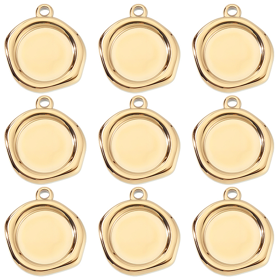 10шт 304 подвеска из нержавеющей стали с кабошоном, ионное покрытие (ip), самородки