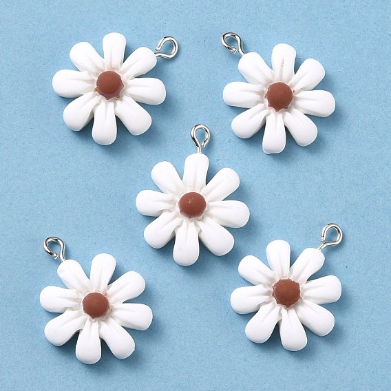 Harzanhänger, mit Platin Eisenstift Kaution, Blume