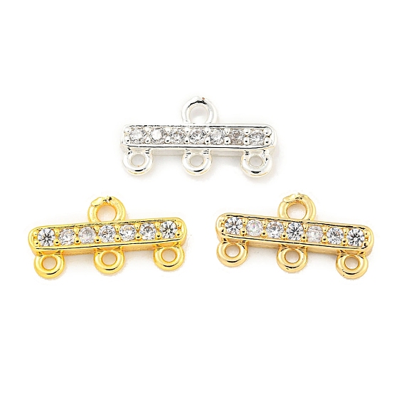 Покрытие стойки латунь микро паве прозрачный кубический цирконий прямоугольная люстра компоненты звенья, долговечный, без свинца и без кадмия