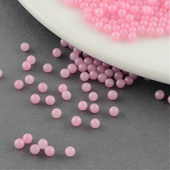 ABS Plastic Imitation Pearl Beads, Matte Style, No Hole, Round