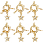10 шт. латунные застежки-пружинки с прозрачным кубическим цирконием, звезда
