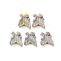 Colgantes de la aleación del esmalte, Cola de pez con dijes en forma de concha, con diamantes de imitación de cristal, Platino