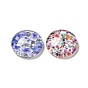 Half Round/Dome Floral Printed Glass Cabochons