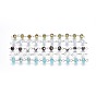 Handmade Faceted Electroplate Glass Beaded Chains, Unwelded, with Platinum Tone Iron Eye Pin