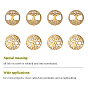 Olycraft Self Adhesive Stickers, Brass Cabochons Stickers, Flat Round with Tree of Life